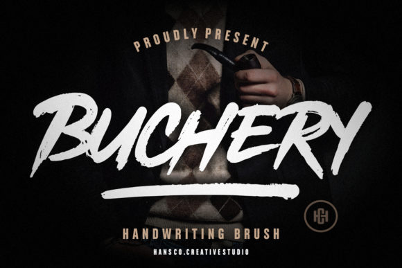 Buchery and Buchery: A Handwritten Bold and Rough Display Font with Dry Brush Texture